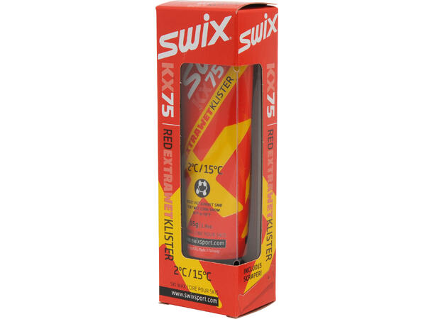 Swix KX75 Red Extra Wet Klister 2C/15C Klister for våte forhold. 